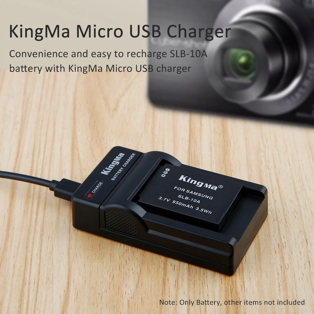  KingMa после одного сеанса зарядки литий-ионный 950 мАч батарея SLB-10A для Samsung ES55 ES60 PL51 PL55 L110 WB550
