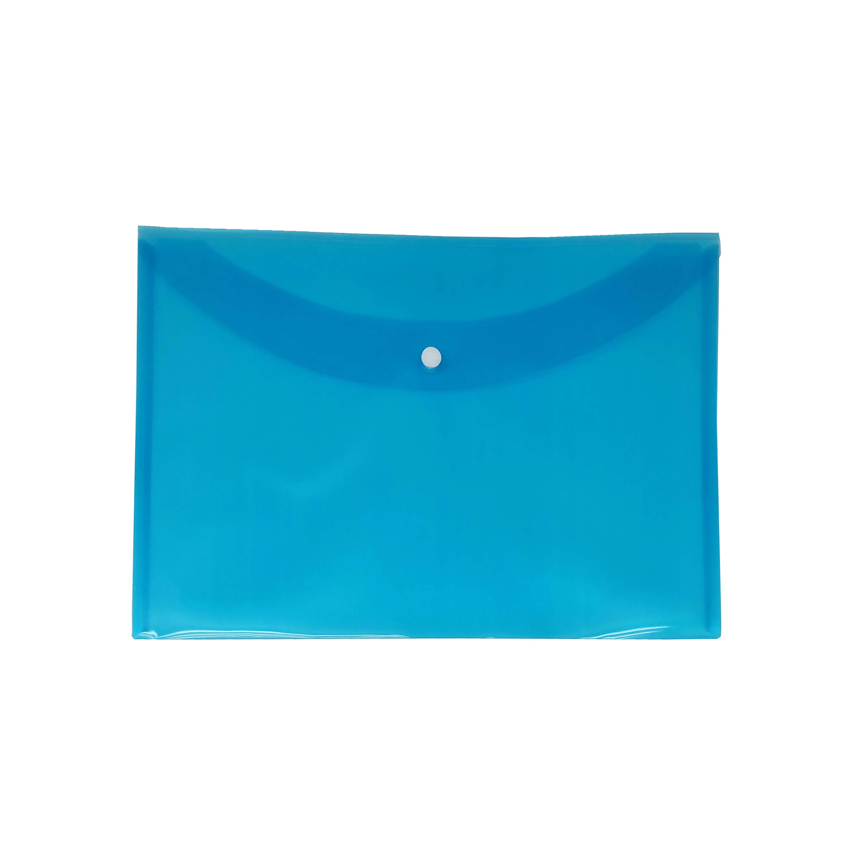 A4 Colorful Semi-Transparent envelope file holder with snap button plastic wallet