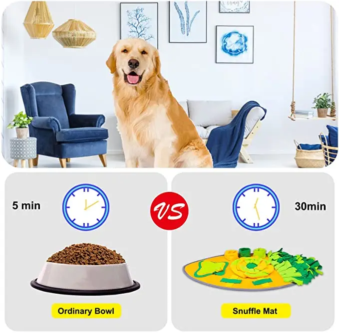 Portable Snuffle Mat For Dog Washable Puzzle Toys Pet Nose Work Mat Anti Slip Dog Training Slow Feeding Mat