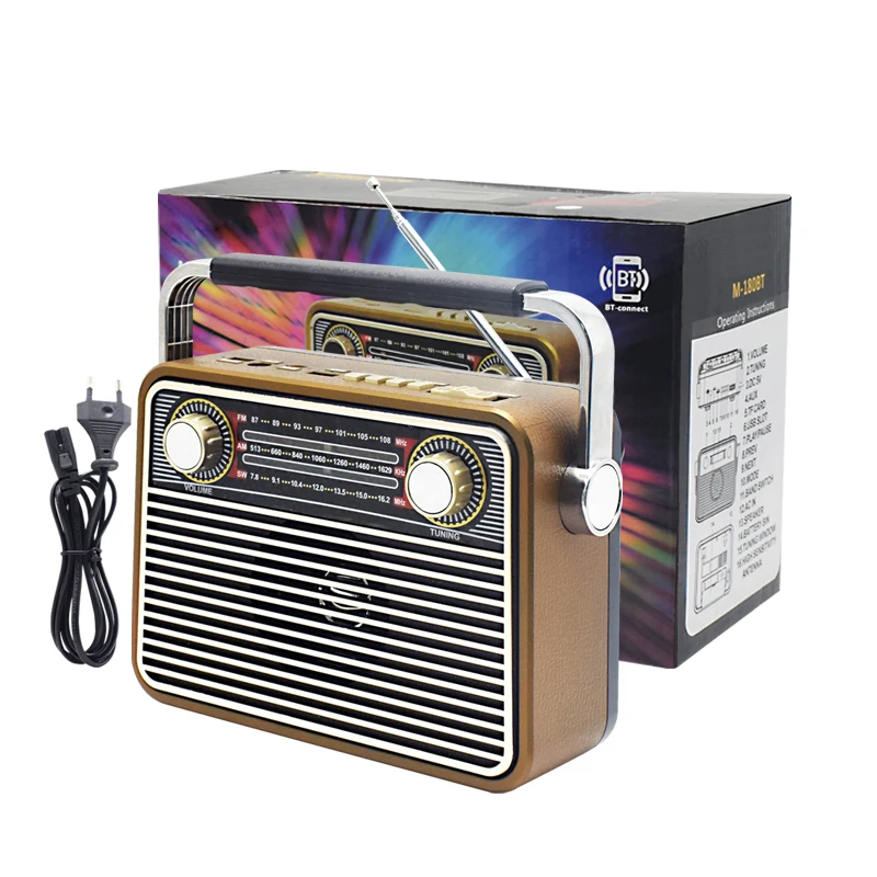 Классическое винтажное стильное радио AM FM SW портативное на батарейках или транзисторах переменного