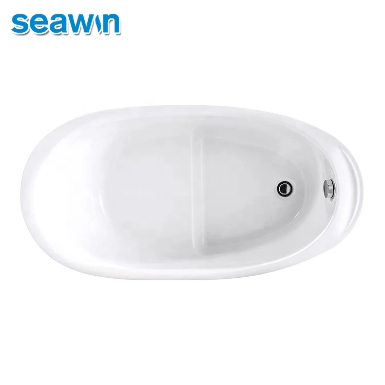 Маленькая дизайнерская акриловая ванна SeaWin для ванной комнаты размером 130 см, глубокая автономная ванна для отеля