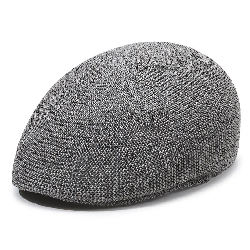 Classic Plaid & Stripe Newsboy Cap for Men Women Cotton Flat Ivy Hat Outdoor Cabbie Beret Hat