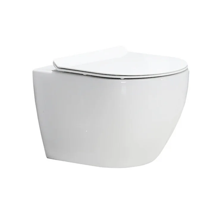 new design white ceramic wall mounted hung toilet rimless two piece with bidet set