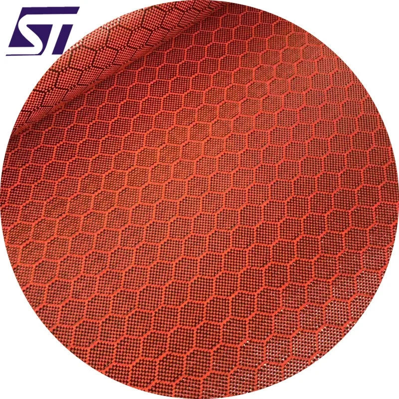 Orange Hexagon Carbonfabric , Aramid carbon cloth, Honeycomb  fabric