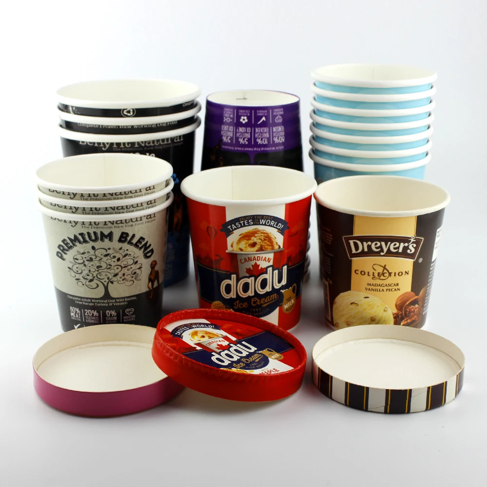 custom print disposable ice cream paper cup factory cheap price paper ice cream cup biodegradable Ice cream paper cup