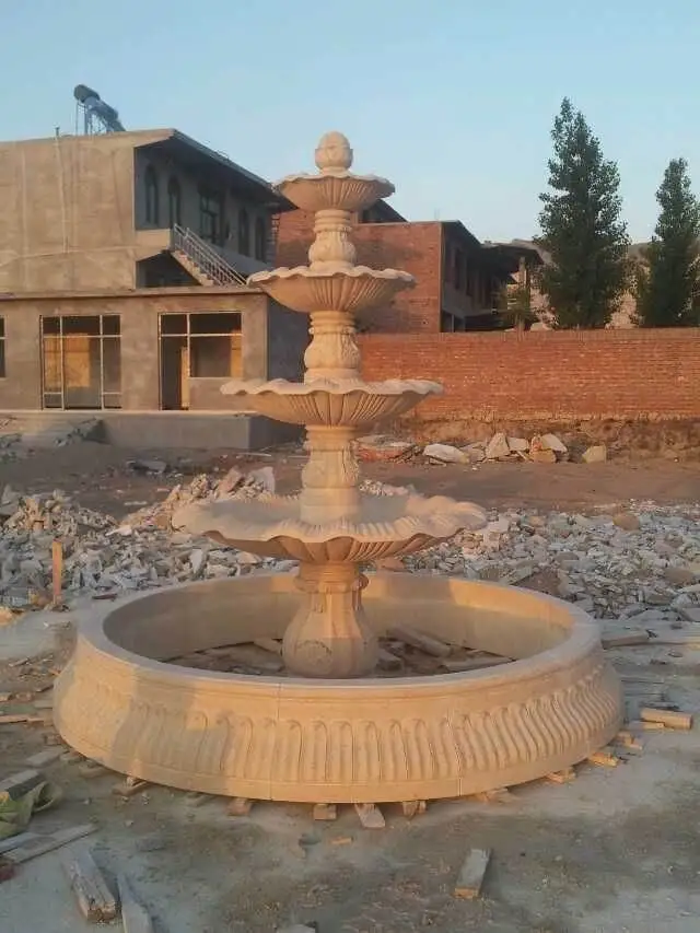 White Marble Outdoor Stone Water Fountain