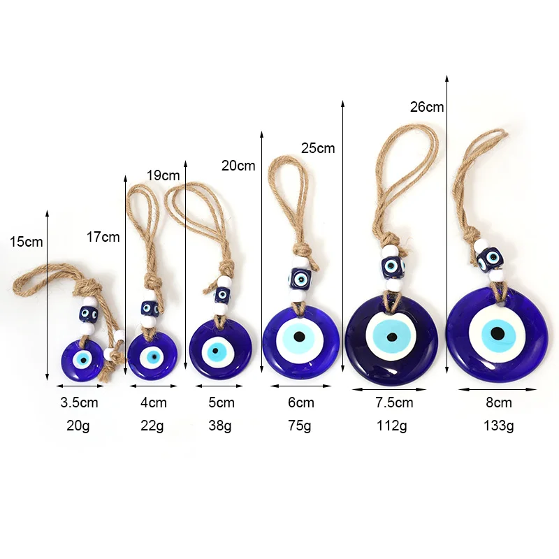 Wholesale Blue Glass Decorative Hanging Home Decor Greek Traditional Turkish Evil Eye Ornament Hanging for Rear View Mirror