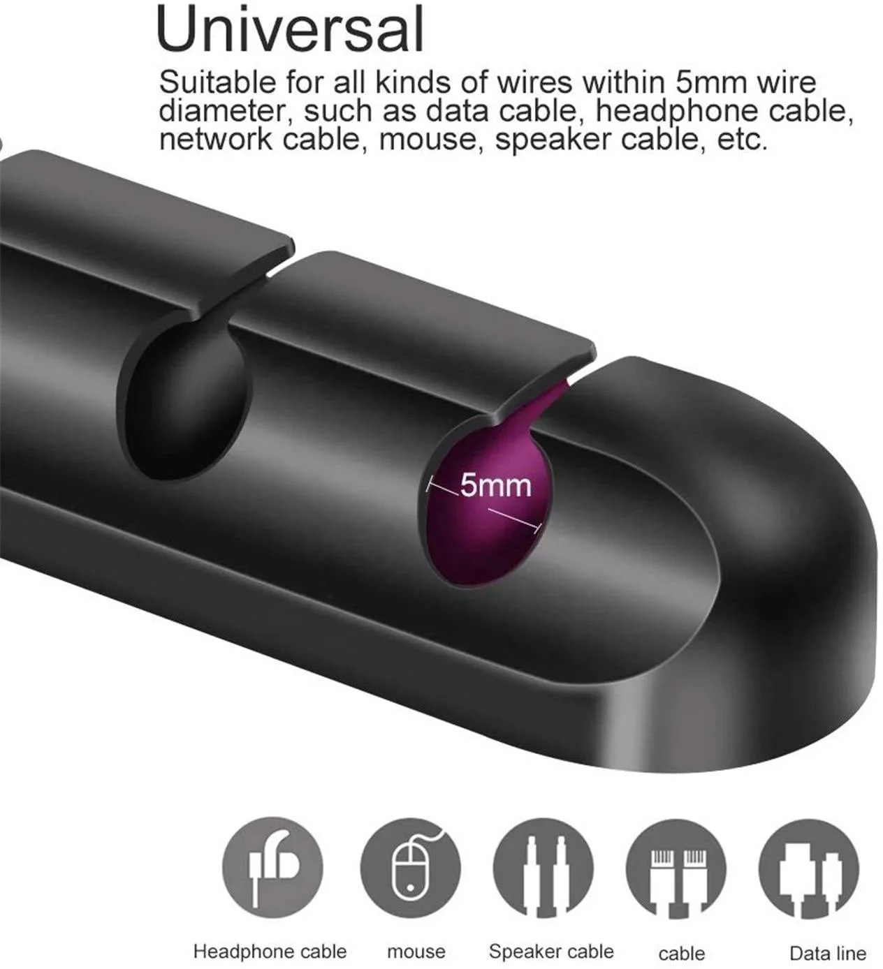 Cable holder silicone cable organizer USB cable winder desktop neat management clip mouse keyboard  earphone holder