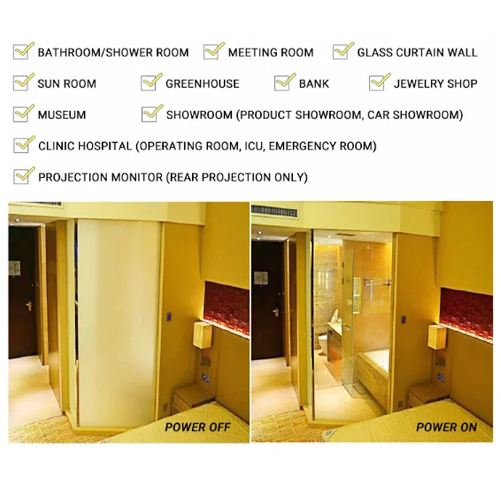 High Quality Qualified Tempered Float Glass Electronic Pdlc Switchable psg-pdlc smart glass