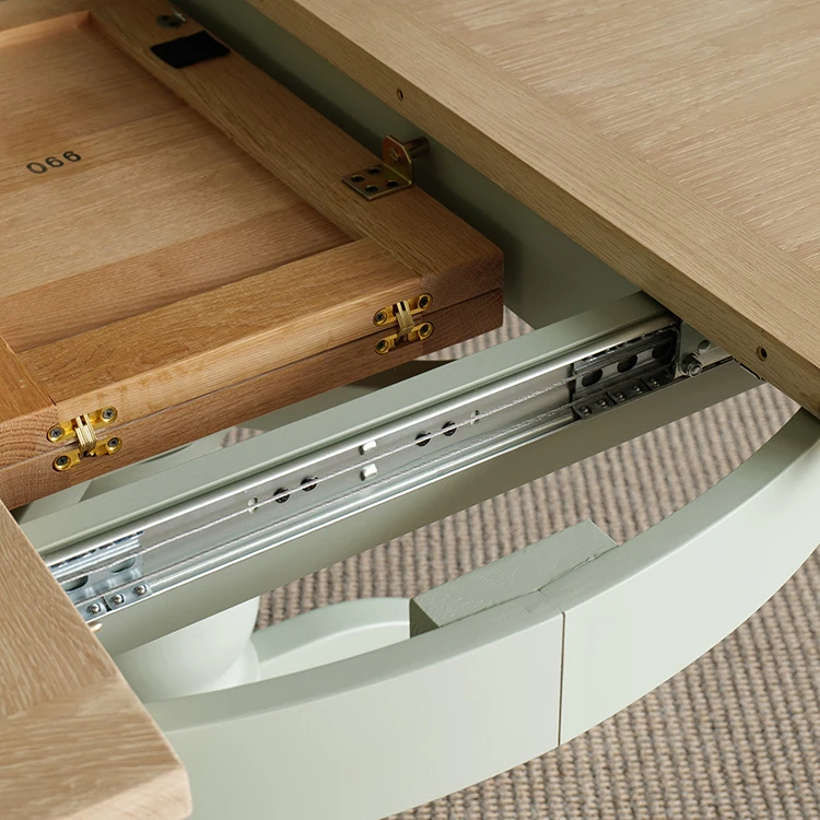 Светло-зеленая мебель для столовой в британском деревенском стиле, 4-6 мест, компактный раздвижной круглый обеденный стол