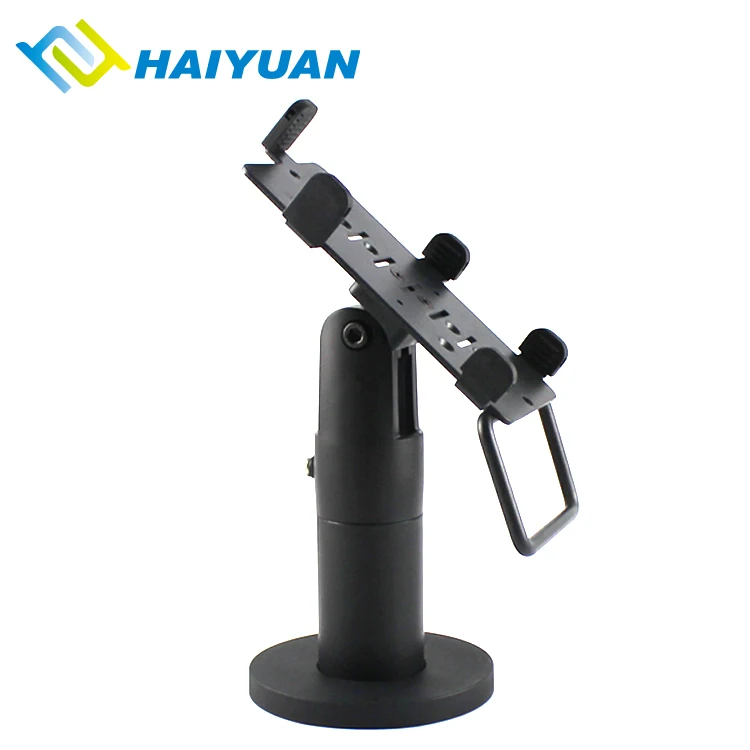 Black plastic aluminium credit card holder base for verifone swivel pos machine stand for VX805