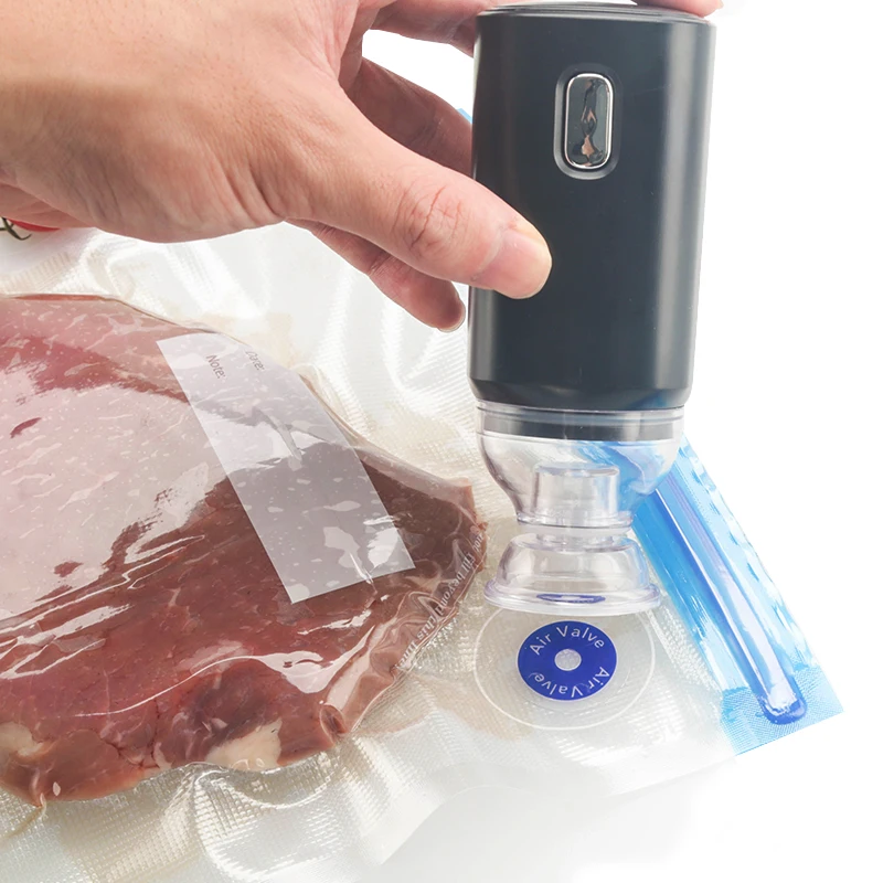 Vacuum Storage Bags Food Saver Bag with Portable Handheld Air Mini Electric Air Vacuum Pump