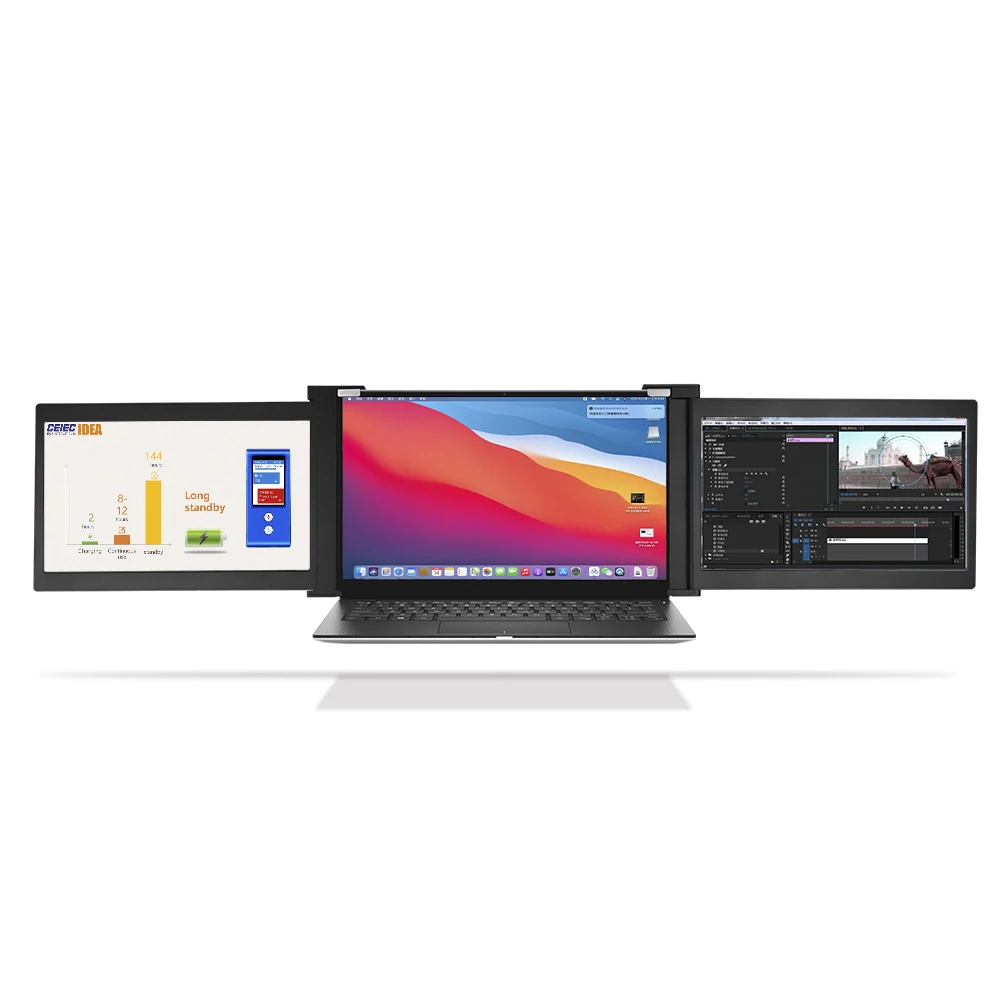 13.3 inch portable Tri-screen Monitor Compatible for laptops PCs Phones PS3/4 XBOX ONE