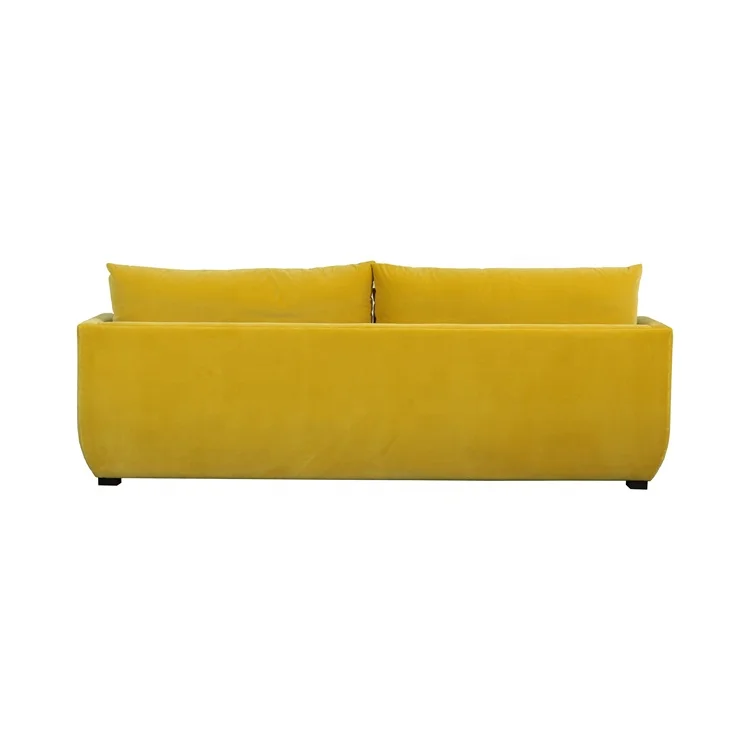 Shane Luxury High-end French Lazy Latest Design Sofa Set Fabric Yellow Love seat