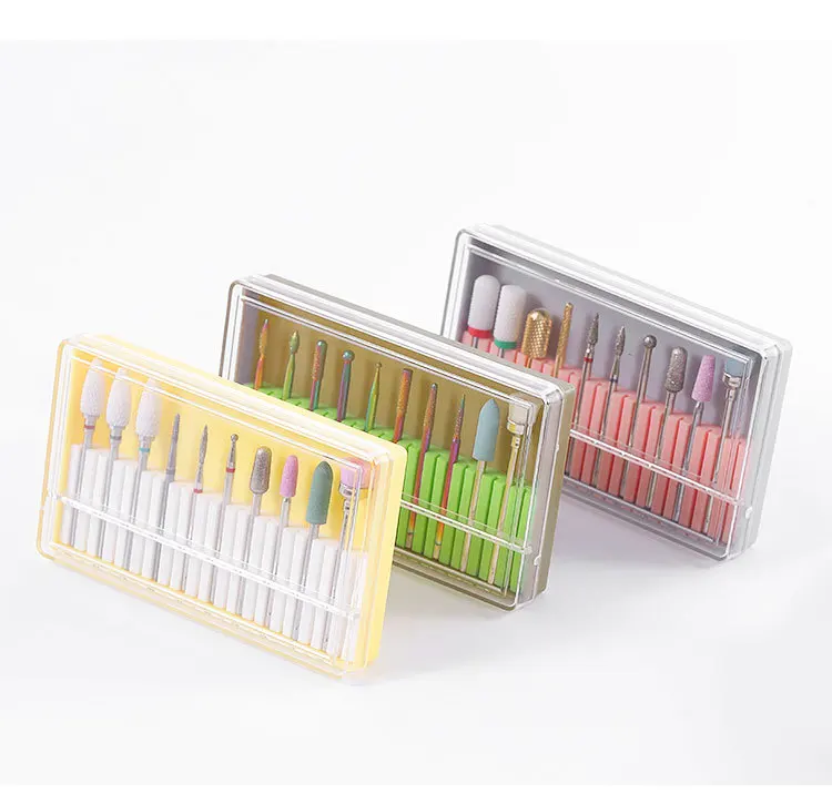 Professional High Quality Fine Cuticle Clean Small Tornado Tapered Barrel Crystal Diamond Tungsten Steel Set Nail Drill Bits
