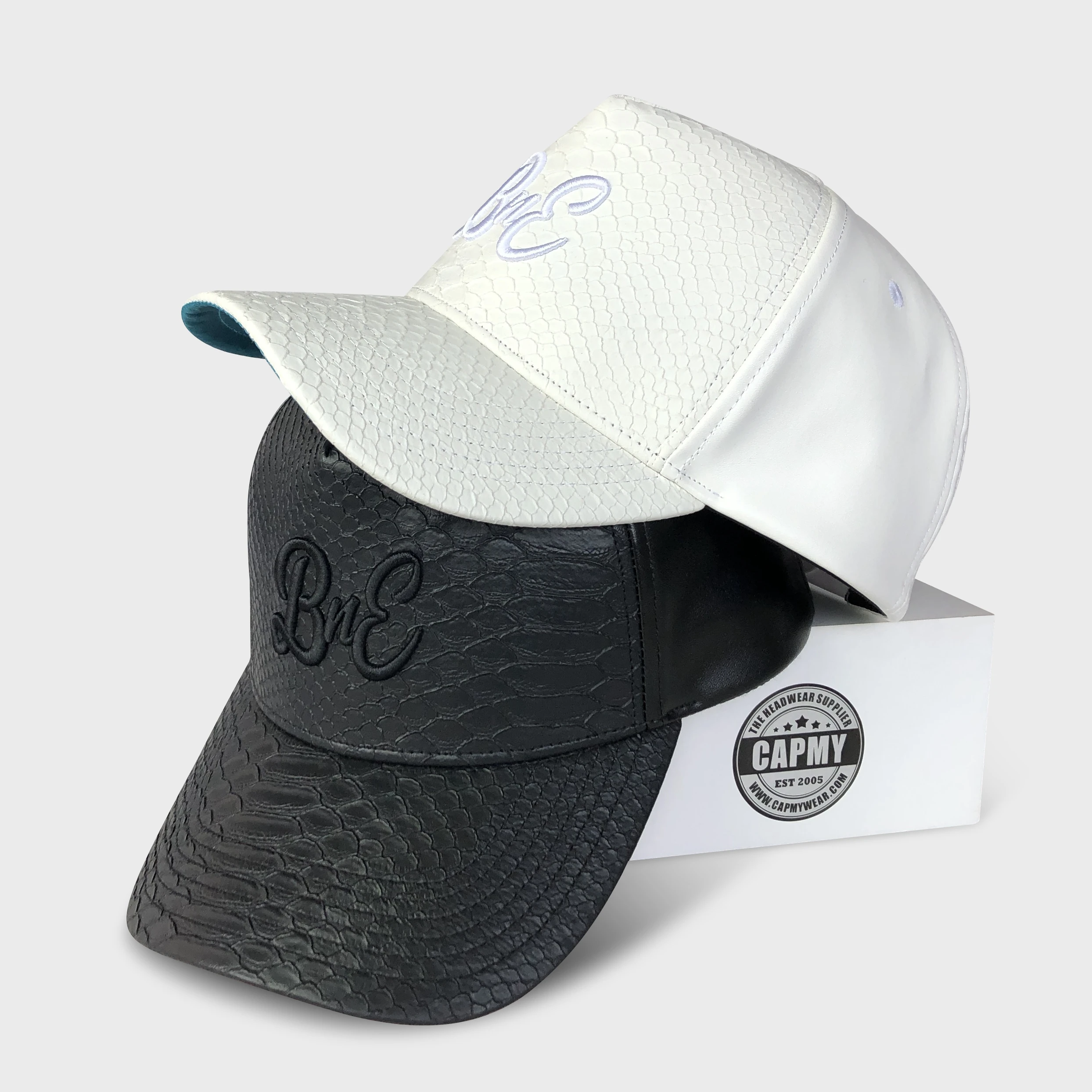 New Design Leather Hat Youth Outdoor Casual Hats Pu Leather Hats Adult Baseball Cap Snake Skin White Leather Baseball Cap