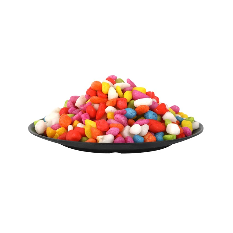 China factory special brown aquarium synthetic color changing glass stone  colored pebbles decorative ornamental fish