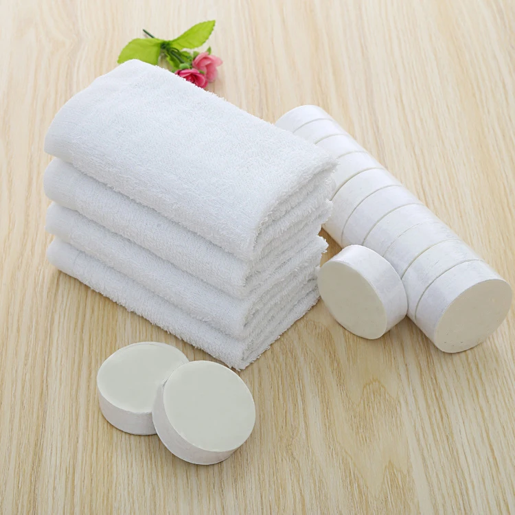 OEM/ODM compressed facial towel coin tissue hotel restaurant compressed towel pure cotton