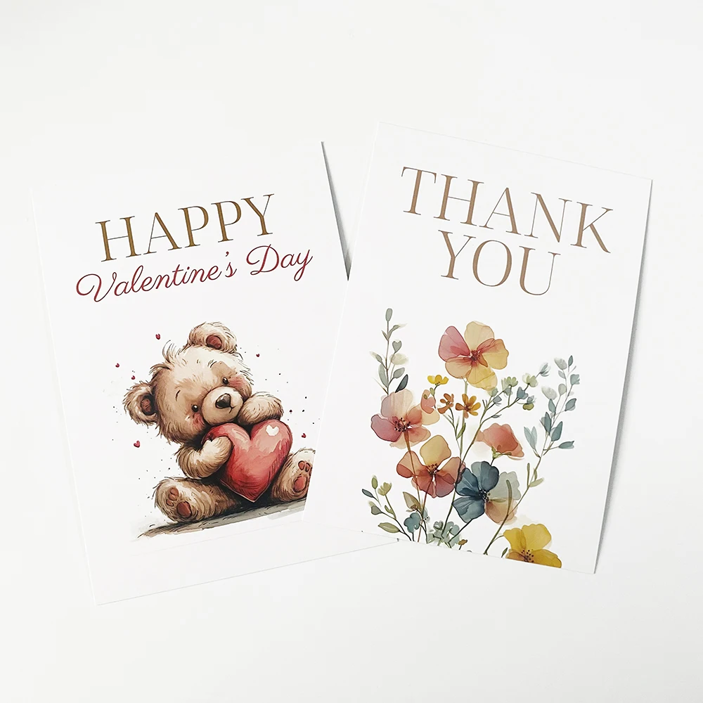 Luxury Custom Design Thank you cards Full Color Printing Raised embossed Cards for Promotion UV Spot