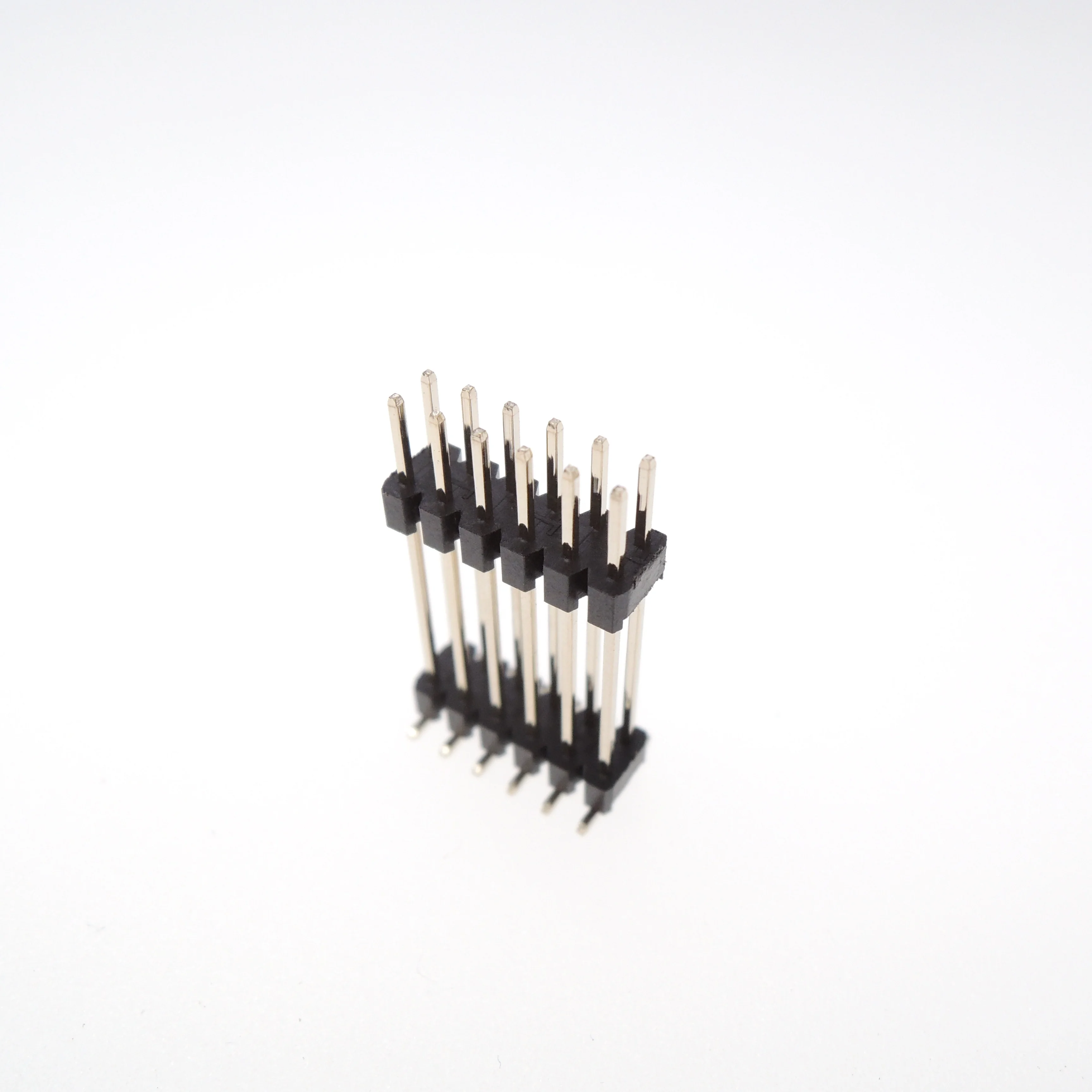 Custom size 1.27/2.0/2.54mm pitch 4-80pins dual row dual insulator SMT SMD 90 degree metal pin strip male pin header connector
