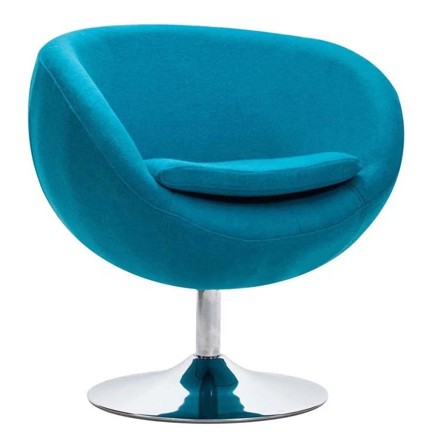 Modern Nordic Living Room Hotel Lobby Parlour Round Boucle Dining Chair Leather Fabric Accent Swivel Lounge Egg Ball Chair