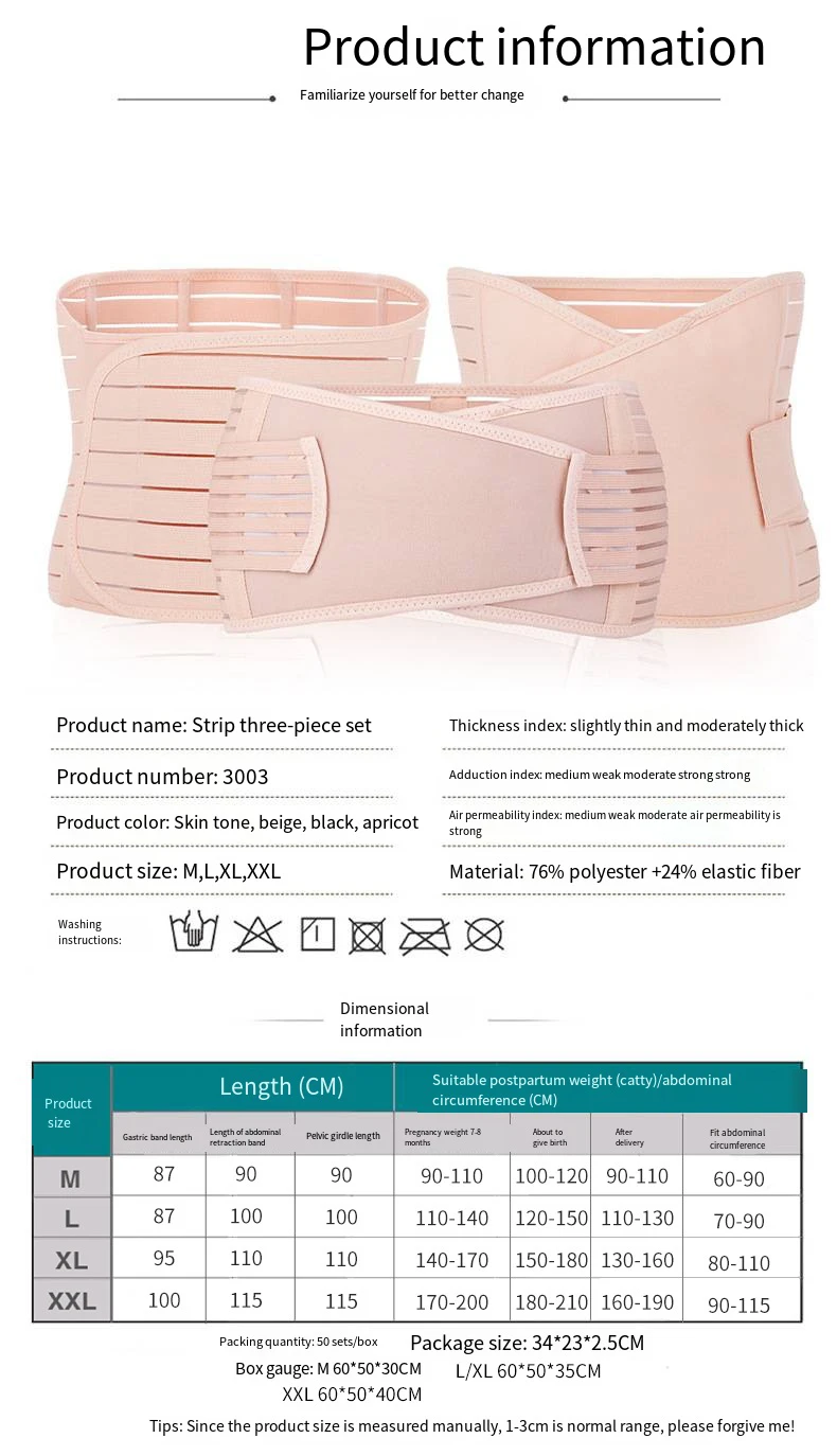 3 in 1 Breathable Postpartum Support Recovery Belly Wrap Waist Pelvis Belt Postnatal Shapewear Maternity Waist Slimming belt