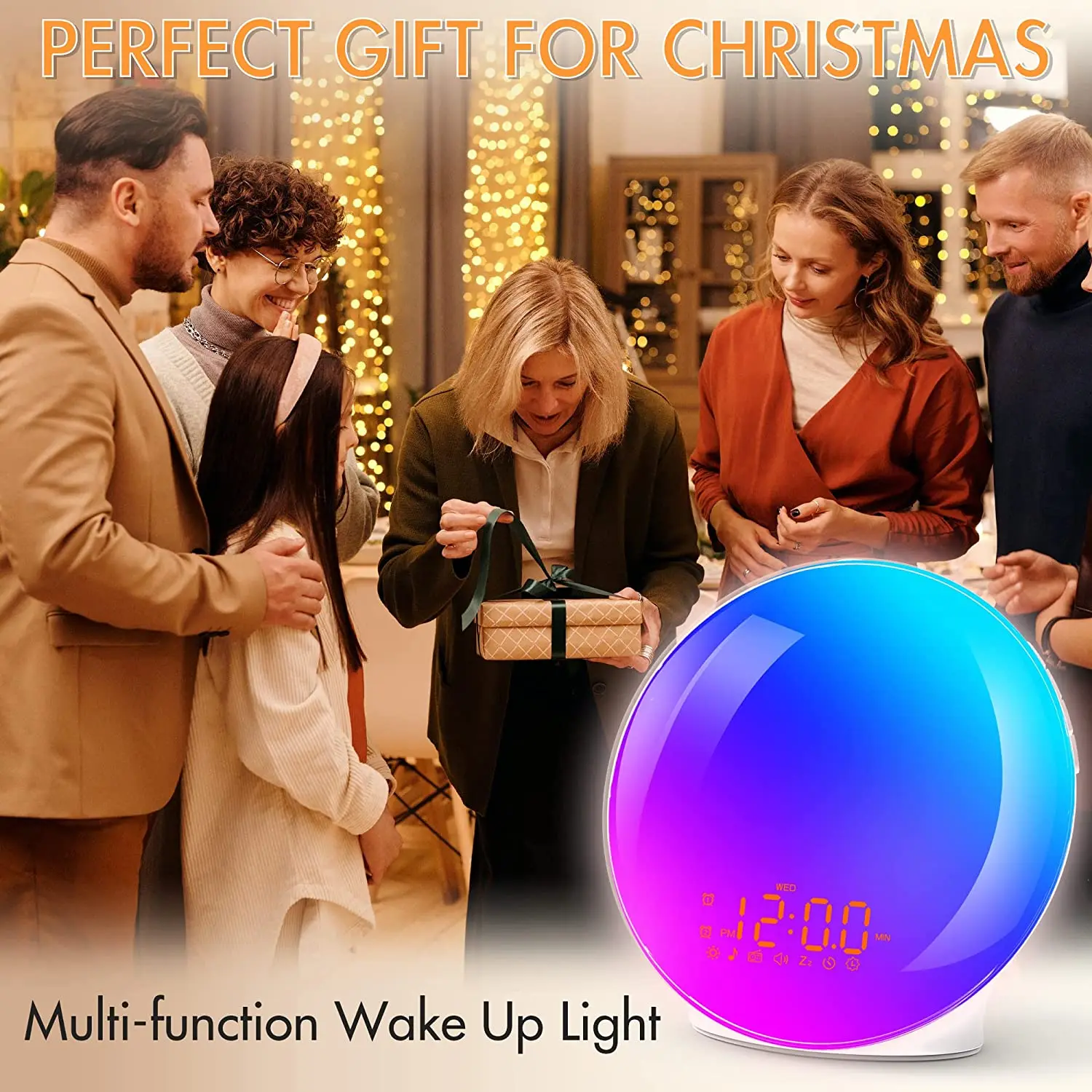 Smart Alarm Clock Sleeping Sunrise Trainer Clock Simulative Sunset Sleep Full Screen Trainer Wake Up Night Light