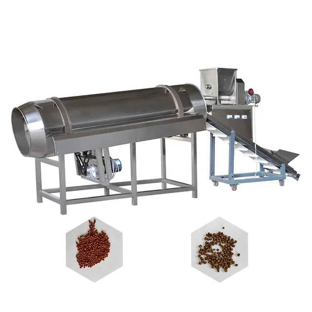 Floating Fish Feed Extrusion Machinery Twin Screw Animal Fish Food Pellet Make Extruder