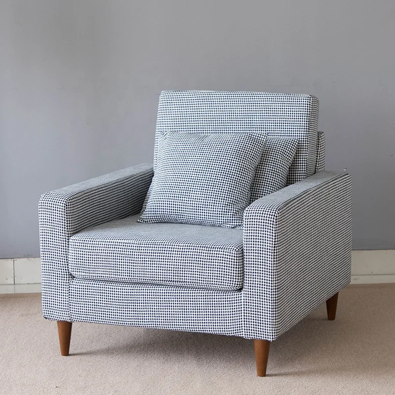 Modern style fabric upholstered cushion chair solid wood frame living room Sofa set(KS-124-2/KS-124-1)