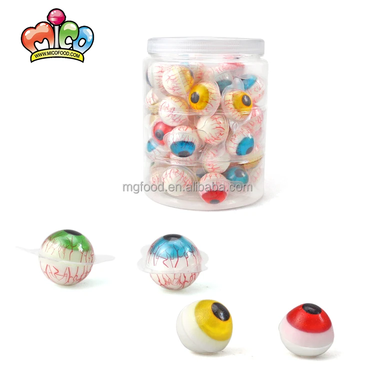 
Custom Halloween Seasonal Colorful Funny Soft Gummy Eyeballs Candy In Jar 