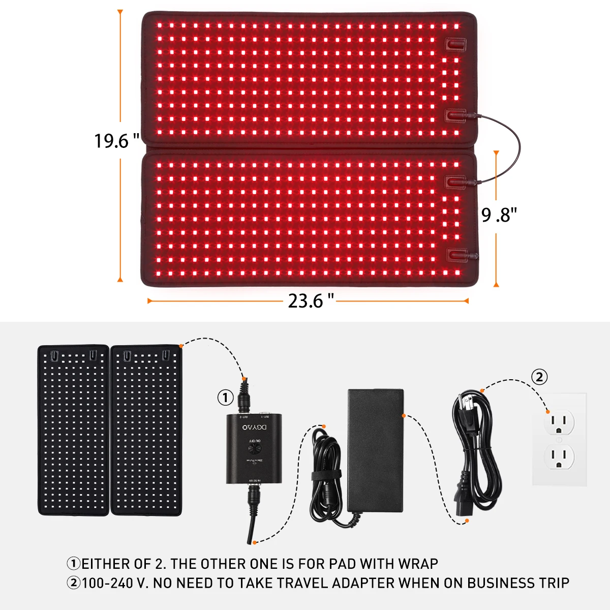 DGYAO Bed Led Mask Facial Light Belt Blanket Red Light Led Light Therapy Machine Red Near Infrared Pain Relief