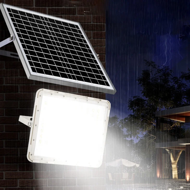 Aluminum IP65 white color remote control outdoor 100w 200w 3000w solar flood Outdoor wall lamp