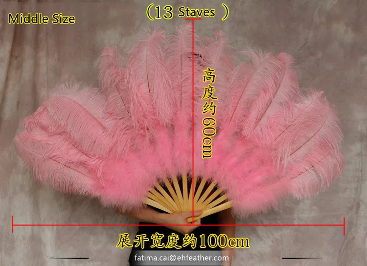 Retail Factory Price  Economy Burlesque Large Ostrich Feather Hand Fan