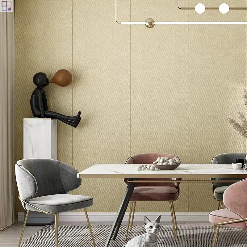 Sound insulation thickness fabric PVC wall panel self adhesive wall sticker paper rolls wallpapers for living room luxury