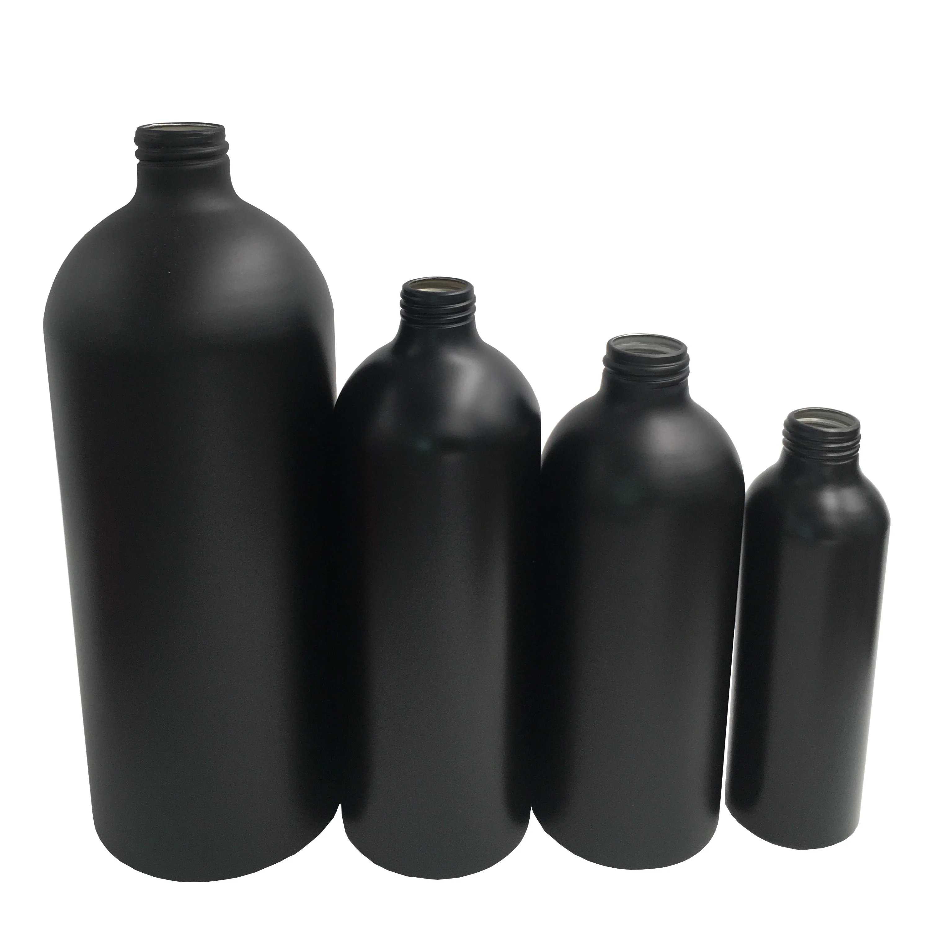 High quality 500ml 1000ml black matte aluminum spray bottle for cosmetic and chemical products