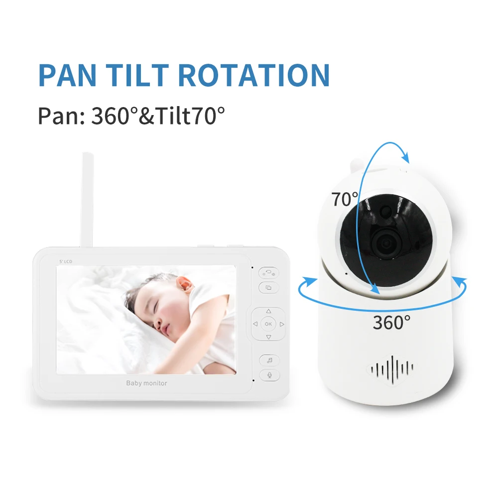 1080P HD 5inc h LCDVideo Baby Monitor  Night Vision  Baby monitor