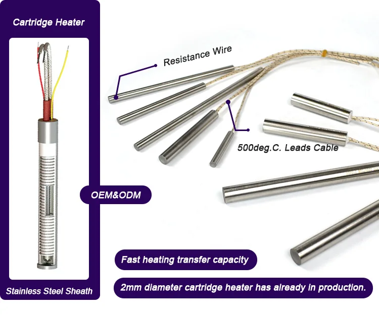 BRIGHT 230V 400W Resistance Tube Rod Heater 10*280Mm Cartridge Heating Element For Packing Machinery