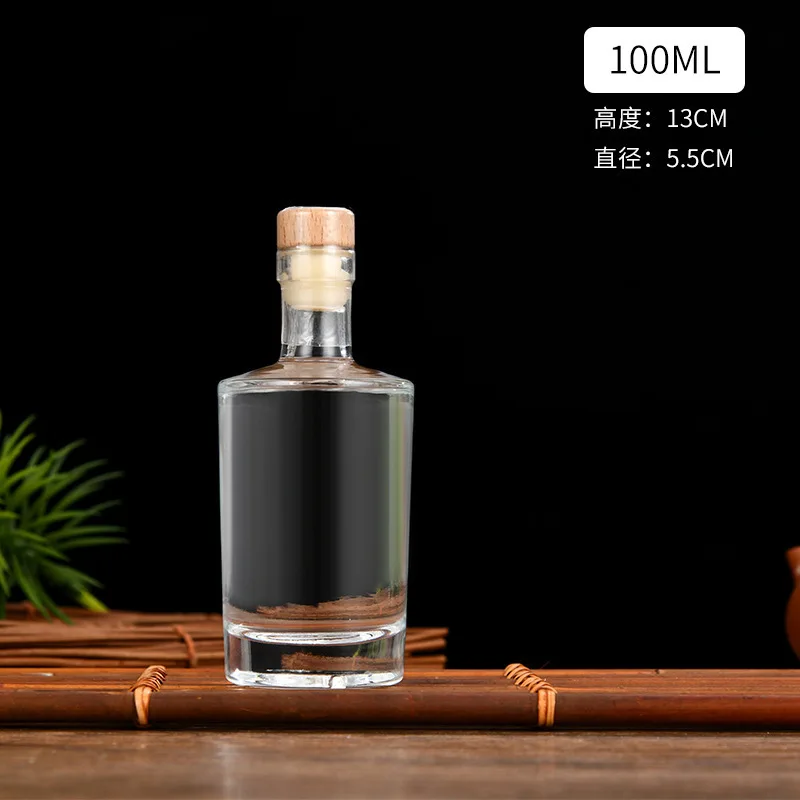 Wholesale custom empty Clear wine bottle 100ml 250ml 500ml 700ml 750ml vodka gin brandy whiskey wine bottles with corks
