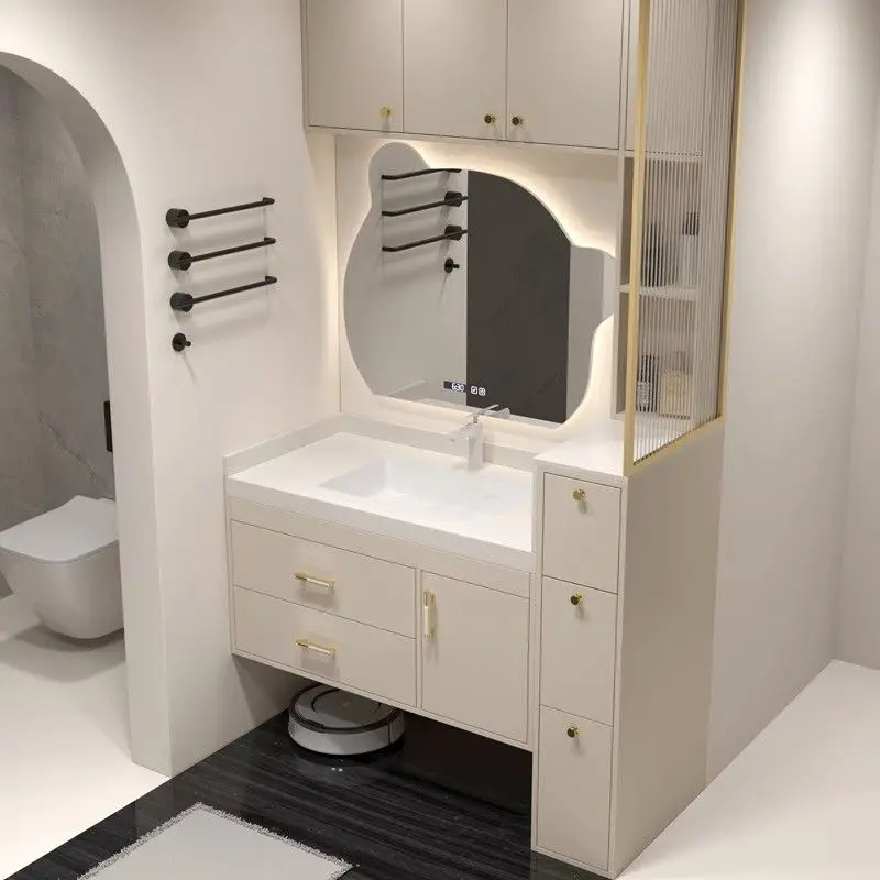 Hot sale modern bathroom vanity with storage Shower Cabinet Wooden New Customized wash basin vanity bathroom cabinets wholesale