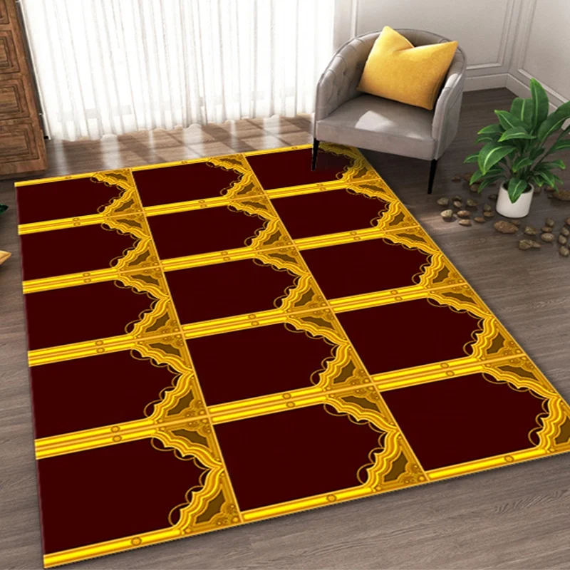 Modern Printed Anti-Slip Islamic Prayer Rug Soft Fringes on Both Sides Home Use Muslim Folding Prayer Mat Living Room Pray Mats