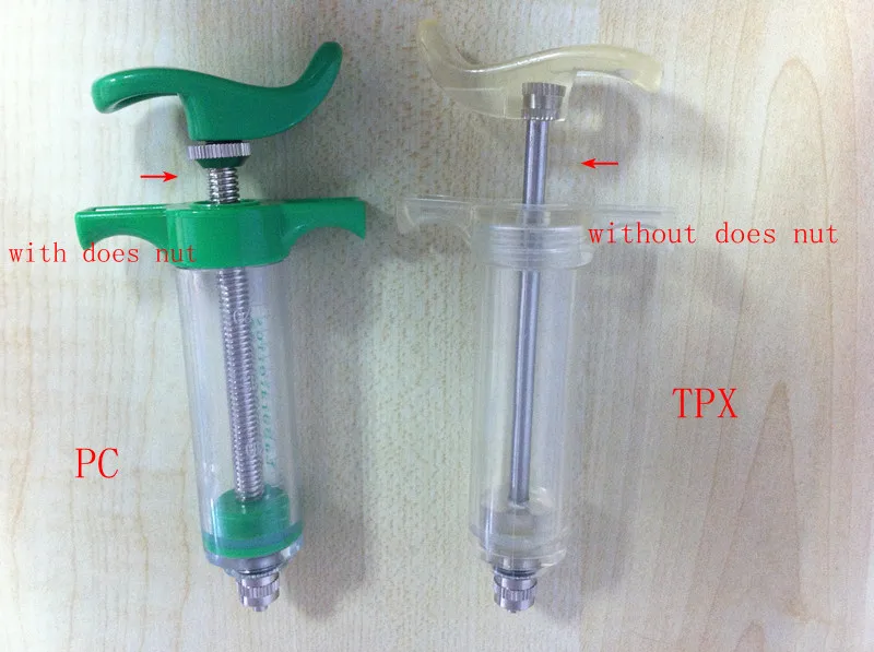 TOP Sale Reusable Plastic Steel Livestock Injector Veterinary Syringe With Does Nut NL206