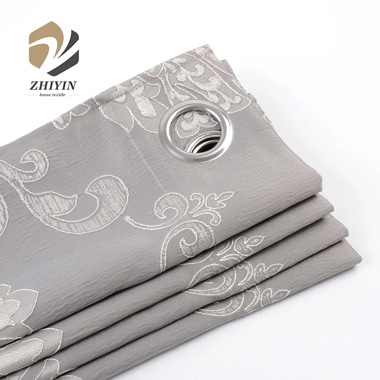 Hot sale beautiful woven 100 polyester blackout jacquard window curtain