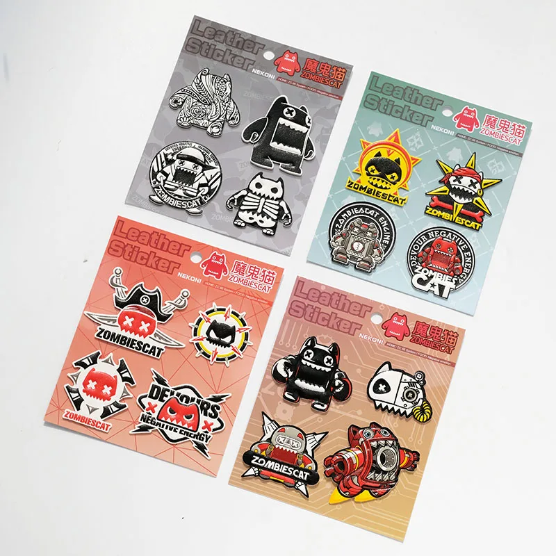 Nekoni PVC Leather Stickers Bag Jeans Stickers 3D Puffy Decorative Decals Adhesive Decals for Shoes Stickers Jeans