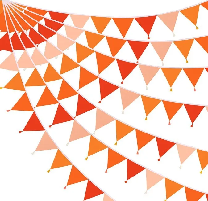 Party Pennant Flag Tassel Multicolor Spring Camping New Banner Birthday Baby Themed Party Banner Bunting Flags