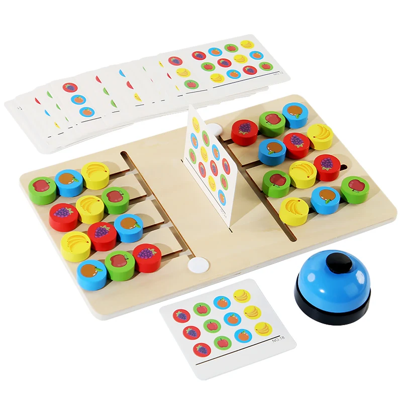 CECPC Popular Two Players Four-Colors Walking Fruit Maze Board Battle Game Wooden Montessori Educational Logic Enlightenment Toy