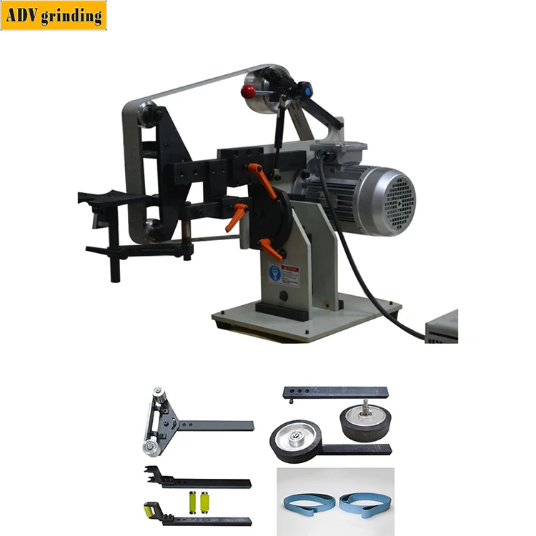 ADV116-1 2x72, 2x82 inch manual control vertical and horizontal worktable reversible belt grinder knife polishing machine