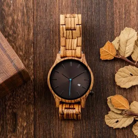 Natural wooden watch custom logo wrist watch high quality wood watch for men and women