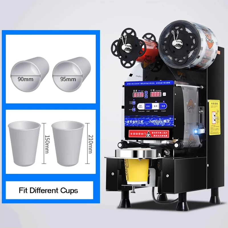 Cup Sealing Machine for Boba Tea PP cups Full Automatic Cups Sealer