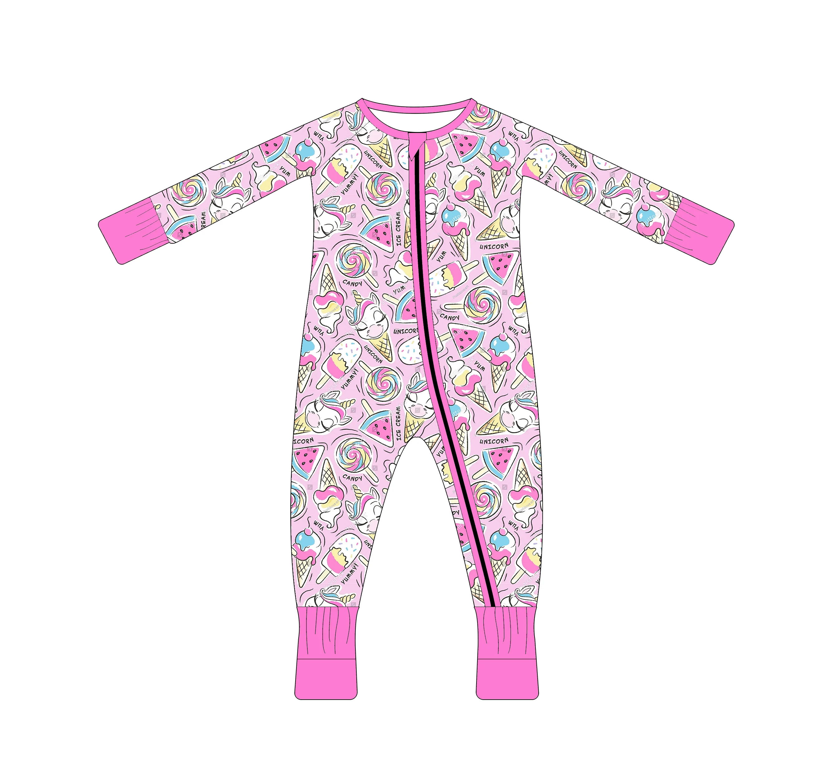 Bamboo fabric Baby Outfit Set Newborn Clothing unicorn watermelon printed Infant clothes