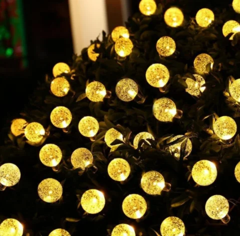 Holiday Outdoor 6M 30 LED Solar Bubble Ball Decorations String Lights For Christmas Wedding Party Street Garden Lighting